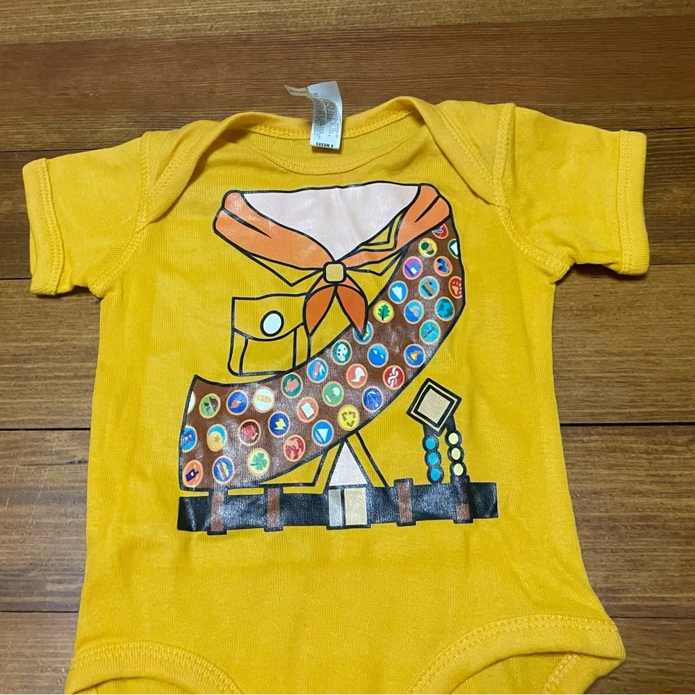 Pixar Up Scout Russell Cosplay Halloween Costume Onesie Bodysuit Size 6 Months